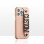 Custom Genuine Leather Smartphone Mobile Phone Case Cover With Metal Initial Letters Handle For Iphone 13 14 15 pro Max 14 Plus