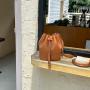 New Trend Design Premium Handbag PU Leather Decoration Large Capacity Tote Retro Style Ladies Bucket Bag