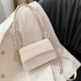 Women Fashion Alligator Hasp&Zipper Crossbody Bags China Wholesale PU Lady Bags Girl Pure Color Button Square Handbag