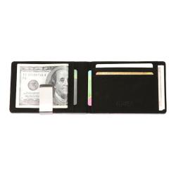 KHF070 2023 Hot RFID Cross Print PU Leather Credit Card Wallet Money Clip Korean Stitching Stainless Steel Creative Money Clip