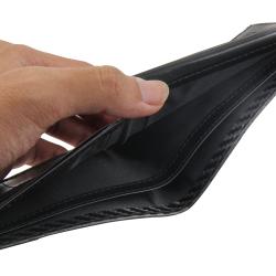 2 ID Window Wallet for Men RFID Blocking Leather Bifold Top Flip Extra Capacity Travel Slim Wallet Genuine Leather Carbon Fiber