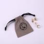 Screen Printed Mini 8Oz Canvas Jewelry Bag Drawstring Eco-Friendly Cotton Dust Gift Jewelry Pouch