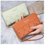 ZR867 Women's Wallet Long Handbag PU Double-layer Zipper Coins Wallet Purse Stylish Contrast Color Mobile Phone Bag Card Holder