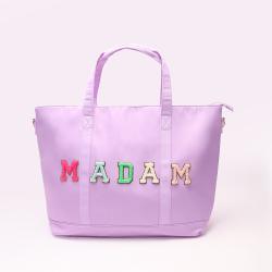 Keymay Stock Wholesale High Quality Personalized Women's Beach Bags Shoulder Handbags Large Nylon Tote Bag