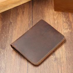 XL300 Handmade Men's Genuine Leather Short Wallet Soft Comfortable Purse Gift Packaging Box Card Holders Accept Customized Logo