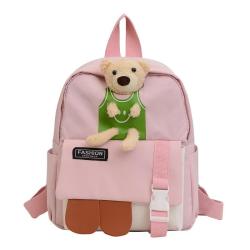 KBW579 Wholesale New Children Schoolbag Unisex Backpack Fashion Canvas Cute Cartoon Plush Doll Bear Shoulder Bag