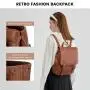 LOVEVOOK 2022 custom wholesale College School bags custom ladies handbags PU retro fashion backpack daily women Backpacks