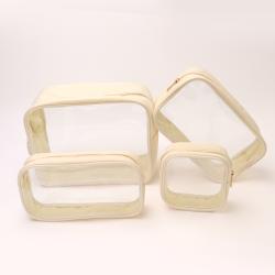 Keymay Rts Stock Gold Zipper S M L Xl 5 Colors Waterproof Toiletry Wash Bag Clear Makeup Bag Pvc Pouch Transparent Cosmetic Bag