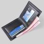 ZR551 Men Short Wallet Lattice Card Holder Card Positions Case Frosting Purse Retro Money Clip Billfold Dollars PU Open Wallet