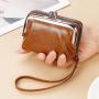 2024 new card purse pu leather ladies buckle coin purse 4 inch zipper wallet clip bag clutch bag