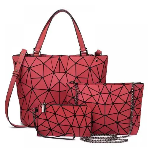 LOVEVOOK Brands Ladies Shoulder Tote Bag Women Luminous Geometric Handbags Sets handbags for women