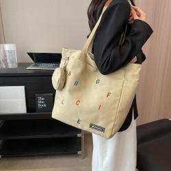 2024 new luxury women's bags minority design letter canvas bag large capacity women's shoulder bag