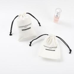 12 Oz Small Cotton Canvas Dust Makeup Packaging Bag White Thick Canvas Drawstring Bag For Jewelry
