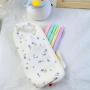 NHC0054 Simple Small Floral Pencil Case Cute Small Fresh Girl Heart Mini New ins Stationery Storage Bag For Student
