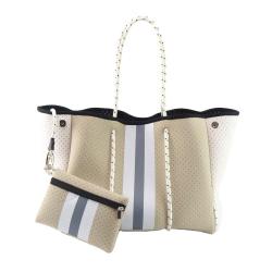 Neoprene tote bag Customized 2024 Hot sell Beach Neoprene Beach Tote Bag Camouflage Stripe Design big neoprene bags summer