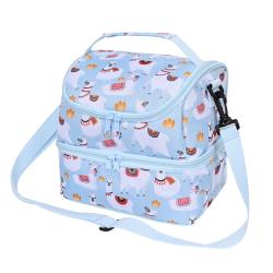 First Grade Unique Double Decker Sublimation Food Picnic Bento Thermal School Kids Cute Lunch Bag For Children