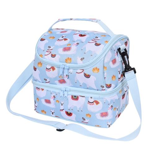 First Grade Unique Double Decker Sublimation Food Picnic Bento Thermal School Kids Cute Lunch Bag For Children
