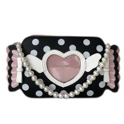 Sweet Girl Crossbody Bag Cute Pearl Handbag Ins Dot Love Candy Lady Single Shoulder Chain Bag Simple Trend Pu Lock Cute Girl Bag