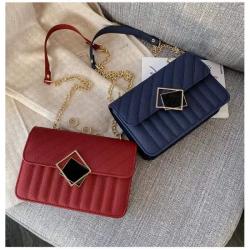 Cheap Fashion Messenger Bags Chains Leather Crossbody Bag Buckle Sling Bags For Women