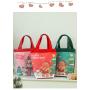 ZR648 Christmas Decorations Linen Cartoon Lovely Santa Claus Elk Tote Bags Small Gifts Children Present Handbag Bag Candy Gifts