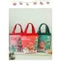 ZR648 Christmas Decorations Linen Cartoon Lovely Santa Claus Elk Tote Bags Small Gifts Children Present Handbag Bag Candy Gifts