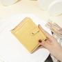 Short large capacity multi slot solid color wallet for women