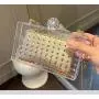 Wholesale Luxury handbag purse acrylic ladies transparent women's clutch evening bags purse crossbody clear bag