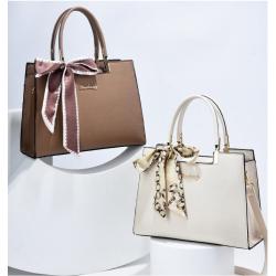 2023 New Fashion Women'S Handbag Large Capacity Litchi Pattern Shoulder Bag With Scarves Wholesale Women Handbags