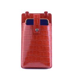 OEM ODM Custom Hot Sales Trendy Genuine Crocodile Embossed Cow Leather Mobile Phone Pouch Women Crossbody Cell Phone Bags