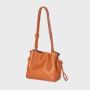 Custom Full Stamped Logo Pu Vegan Leather Shoulder Bag Women's Bucket Bags OEM ODM Factory Price Lady Sling Bags