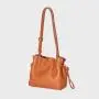 Custom Full Stamped Logo Pu Vegan Leather Shoulder Bag Women's Bucket Bags OEM ODM Factory Price Lady Sling Bags