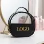 new style customization 3pcs/set luxury designer pvc clear cosmetic bags black travel makeup pouch bag with logo