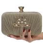 Wholesale wrinkle design party wedding bag lady chain shoulder bags bridal glitter metal clutches woman tassels evening bags