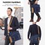 Lovevook 15.6'' Vintage Leather Laptop Book Bag Satchel Bag for Work Travel School Waterproof Canvas Briefcase Men Messenger Bag