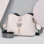 Simple large capacity fashionable solid color crossbody bag