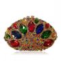 Diamond embellished luxury women's handbag party clutch bag handmade green evening bags rhinestone purses