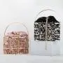 HR615 Women's Dinner Bag Fashion Metal Hollow Sequin Bucket Evening Clutch Bag Luxury One Shoulder Crossbody Party Handbag