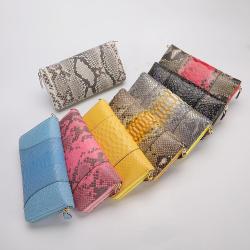 Custom Women'S Zipper Luxury Real Genuine Snake Skin Snakeskin Long Zip Wallets For Men Women Genuine Leather Custom Logo