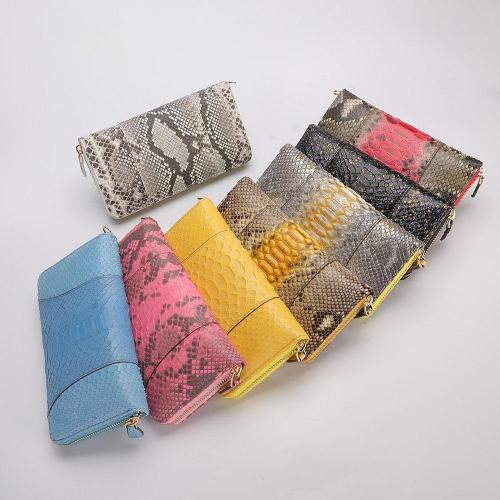 Custom Women'S Zipper Luxury Real Genuine Snake Skin Snakeskin Long Zip Wallets For Men Women Genuine Leather Custom Logo