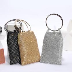 CHA012 Luxury Dinner Clutch Bags For Party Wholesale Women Wedding Hand Bag Small Square Silver Evening Bag