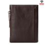 CST-001 New High Quality Vintage Genuine Leather RFID Men Wallet Buckle Pocket Zipper Purse Business ID Credit Card Holders