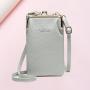 New Fashion Ladies Single Shoulder Crossbody Bag Pu Zipper Litchi Print Mobile Phone Bag Korean Multi-functional Mini Bag