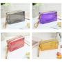 Waterproof Cosmetic Bags PVC Transparent Zippered Toiletry Bag with Handle Strap Portable Clear Makeup Bag Pouch for Bathroom