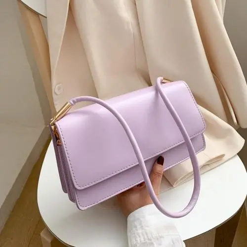 Hot selling fashion single shoulder underarm casual versatile solid color small square bag sac main femm sac carteras para mujer 	 sac a main
