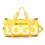 custom logo gym bag spend the night bags bright yellow color travel tote foldable fitness over night duffle bags for women