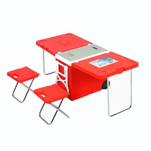 28L Multi-functional picnic ice insulated cooler box with handle and wheels and table and chairs
