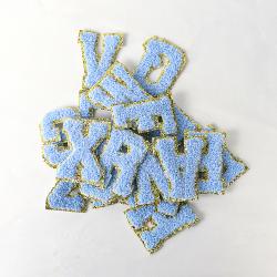 Stock Multi Color  A-Z Pearl Alphabet English Letter  Self Adhesive 3M Sticker custom embroidery letter patch