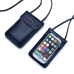 New style leather mobile phone bag crossbody bag touch screen leather phone bag with strap