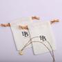 Custom Logo Printing Brush Canvas Earring Necklace Storage Bag Drawstring Luxury Soft Cotton Jewelry Pouch