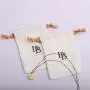 Custom Logo Printing Brush Canvas Earring Necklace Storage Bag Drawstring Luxury Soft Cotton Jewelry Pouch